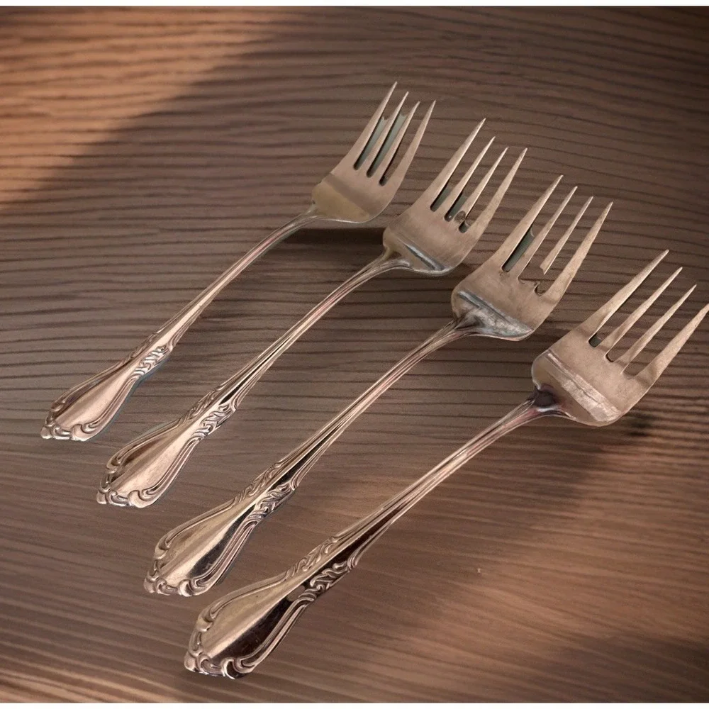 Belle Grove Reed & Barton Select Salad Fork Lot 4 Stainless Flatware Vintage